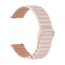샤오미 레드미워치5 라이트 액티브 S4스포츠 어메이즈핏6&5 호환 22mm 실리콘 마그네틱 엠보싱 스트랩, 핑크(살구), 1개