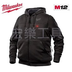 [宏樂工具] 含稅 Milwaukee 美沃奇 M12 HHBL3 黑色 加熱式 連帽杉 發熱 連帽 休閒 外套, 1個, L(內含M12TC充電寶分享器)