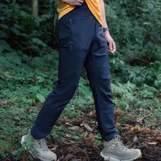 WOAWOA 修身彈力前扣式速乾登山褲 四季可穿 立體剪裁 四面彈力 排汗乾爽, 黑色,男L，腰圍82cm, 1個