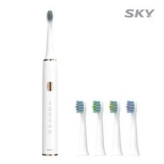 음파 전동 칫솔 5단 자동 타이머 IPX7 방수, 샴페인 화이트