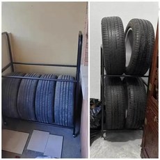 타이어 거치대 2단 수리점 보관 스탠드 카센터 선반 산업용, 소형