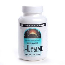 SOURCE NATURALS L-離胺酸補充錠 1000mg, 50顆, 1罐