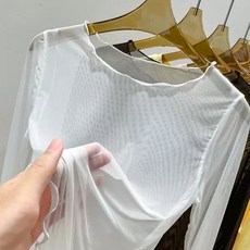 시스루 망사 메쉬 쉬폰 프릴 루즈핏 스커트 GK3663 레이어드, B. 흰색 업그레이드 패브릭