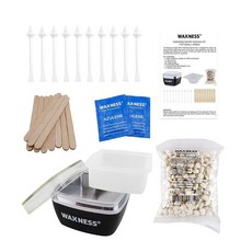 Waxness 마이크로 여행용 왁싱 키트 워머 및 소형 가방 포함 작은 영역용 러시아 진주 하드 왁스 99.2g(3.5온스), Waxness 마이크로 여행용 왁싱 키트 워머 소형 가