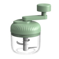 手搖式多功能食物調理機 三檔變速切蒜器, 1個, 手搖蒜泥機-綠色