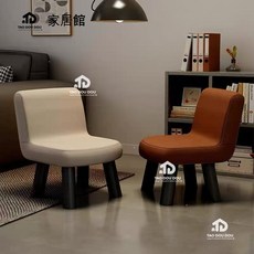 臺灣優選 兒童矮凳 靠背椅 超軟客廳沙發小椅子, 橙色[實木框架+進口貓爪皮],30*30*35cm[標準款], 1個