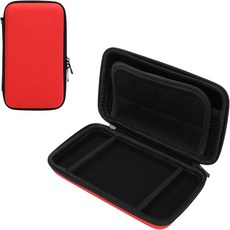 2DS XL LL 새로운 3DS 및 액세서리용 Gugxiom 휴대용 케이스 하드 쉘 보호 여행용 8개의 게임 슬롯 내부 포켓빨간색 포함, Red