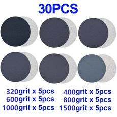 쿠쿠스토어 30Pcs 75mm 3 인치 320/400/00/800/1000/1500 그릿 라운드 샌드페이퍼 디스크 습식 샌딩 후크, 01 China Mainland