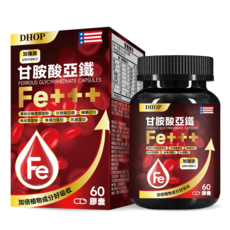 Dhop【甘氨酸亞鐵 女性B群】紅潤氣色/綜合維他命（酵母b群 輔酶Q10 穀胱甘肽 乳鐵蛋白 彈力蛋白）, 1盒, 一瓶裝, 1份