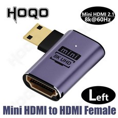 360 C타입 1V NI 앵글 젠더 P16K 휴대용 U자형 180 찌르기 Z16P 미니 컨버터 4K 60HZ 모니터용 호환 어댑터 8K HD 변환기 자형, [05] Left CM-AF 8K, 1개