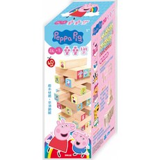 【樂在生活館】京甫 40入 Peppa Pig 佩佩豬 趣味疊疊樂 原木材質 台灣製造