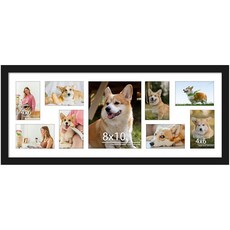 DUENPY 31.9x33.1cm12.2x13.1인치 폴라로이드 콜라주 프레임 폴라로이드 5.1x7.6cm2x3인치 미니 즉석 프린트 사진 12개의 구멍이 있는 미니 액자, 12x30（4x6+8x10 opening）, 2-블랙