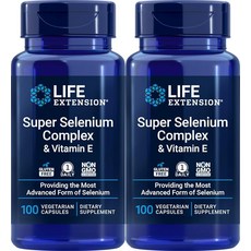 라이프익스텐션 슈퍼 셀레늄 콤플렉스 200mcg 비타민 E 캡슐 100정 2팩