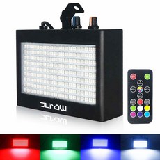 할로윈 스트로브 조명 JLPOW 울트라 브라이트 RGB LED 조명(메탈 케이스) 사운드 활성화 및 리모컨 속도 조절 가능한 미니 플래시 스테이지 DJ 파티 바 쇼 디스코