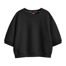 몰토벨리노 SF 무지 오버핏 세미크롭 반팔 맨투맨 티셔츠