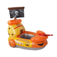 可愛藍色虎鯨造型充氣泳圈，兒童游泳圈，安全無毒材質，輕巧易攜帶，夏日玩水必備, 海盜船, 1個