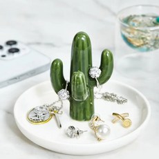 귀여운 선인장 쥬얼리 스탠드 - 귀걸이 반지 목걸이 정리용 (집안 인테리어 필수템 인스타그램 사진에 딱!)