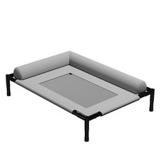 【加厚耐重四季通用】寵物行軍床 寵物床 寵物透氣床 架高涼床 狗狗行軍床, 灰色, 1個