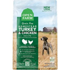 Open Farm 開放農場 無穀野生鮭魚配方狗糧, 1個, 開放農場狗-雞&火雞4磅