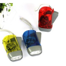 LED手壓手搖手電筒 - 超亮節能 顏色隨機, 1個