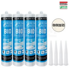 수달 에코씰 바이오 아이보리 실리콘 친환경 곰팡이방지 욕실용 방수 실리콘 + 노즐, 4세트