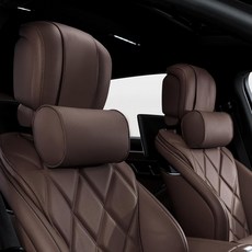 운전용 다푸카린 자동차 헤드레스트 베개 고급 가죽 100% 메모리 폼 인체공학적 목 지지대 대부분의 가정 및 사무실 흰색 1팩용 유니버설 핏 여행용, Brown, Headrest 2P