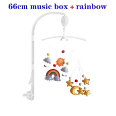 아기용 이동식 딸랑이 장난감 0-12 개월 회전 목마 침대 홀더 아기 모빌 침대 벨 엄마 신생아용 수제 장난감, 캐리와 장난감 친구들, CombinationF