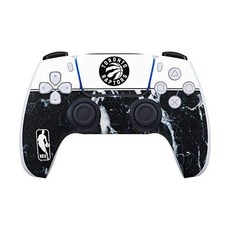 스키니 데칼 게이밍 스킨 PS5 컨트롤러 호환 공식 라이선스 NBA 토론토 랩터스 마블 디자인, 1 Pack, Black - NBAMRB28