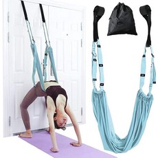 요가 스트레칭 스트랩 조절 가능한 다리 허리 등 스트레치 밴드 중력 반전 운동 도어 유연성 인장 트레이너 필라테스 댄스용, 요가 스트레칭 스트랩, 조절 가능한 다리 허리 등 스트