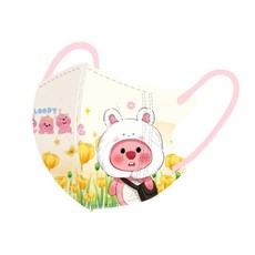 卡皮巴拉兒童口罩50入/組 4D立體獨立包裝小孩口罩 大童口罩KN95/KF94口罩【買250片送50片】, 1個, 黃花Loopy 獨立裝下標數1為50片, 黃花Loopy, 50片