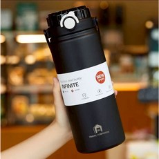 旅伴 316不鏽鋼手提雙飲保溫杯 1200ml 大容量保溫保冷瓶, 1個, 旅伴｜商務黑1200ml【台灣品牌】, Black