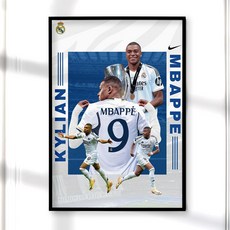 포스터월드 인테리어 축구 포스터 빈티지 액자 감성 거실 현관 그림 음바페 MB 02, A4 사이즈(210x297mm), A4포스터만 구매