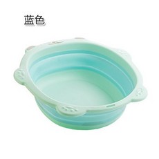 生活 便攜式可折疊洗臉盆 旅行新生兒寶寶小臉盆 洗屁屁盆子壓縮盆嬰兒盆, 1個, 藍色 (偏藍綠色)