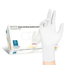 20pcs 일회용 장갑 부엌 식기 세척 작업을위한 니트릴 고무 라텍스 정원 가정용 청소 미용실, 03 M, 03 White 20PCS