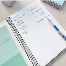 4등분연습장 수학분할노트 4등분노트, 4등분(피치핑크)