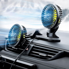 차량용 선풍기 휴대용 자동차 서큘레이터 차량용 듀얼 팬 통풍 에어컨 송풍기 냉풍기 실내 용품 여름, 차량 USB트윈선풍기