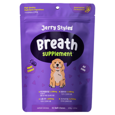 동물병원 강아지 기관지 호흡기 영양제 제리스타일스 브레스 파우치 51chews, 51회분, 호흡기/기관지, 1개