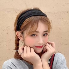 hiphop復古網紅腰果花髮帶交叉運動頭巾吸汗頭套髮帶女ins潮頭飾, 1個, 黑色純色