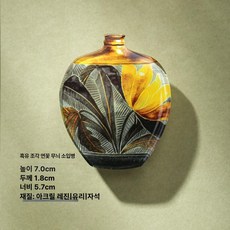 으노상점 자석화병 냉장고 꽃병 자석꽃병 마그넷, 연꽃 무늬 작은 입 꽃병