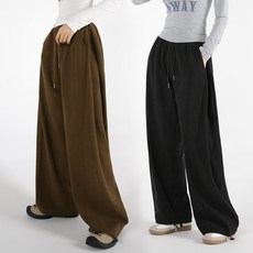 [오버나인] 여자 여성용 겨울 옆핀턱 골덴 코듀로이 투웨이 와이드 팬츠 바지