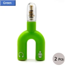 Y자형 듀얼 3.5MM 헤드폰 어댑터 플러그 오디오 케이블 분배기 마이크 2 In 1 스테레오 변환기 1-2 커넥터, 01 China Mainland, 07 Green - 2 Pcs