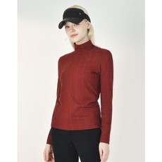 닥스골프 여성 24FW PREMIUM 와인 체크조직감 터틀티셔츠 DNTS4C613D2 474030