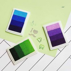 그라데이션 스탬프 패드 4색-B 꾸미기 칼라인주 DIY용 회사용 컬러잉크 로고