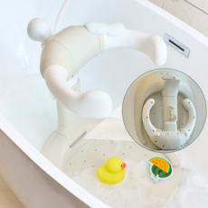 허그아이 접이식 살끼임방지실리콘 아기 샤워핸들, 1개, 베이지