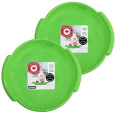 Superio 둥근 눈썰매 손잡이가 달린 튼튼한 플라스틱 받침 썰매 61cm24인치 겨울 스노우 장난감 재미있는 2팩 [호환], 초록색