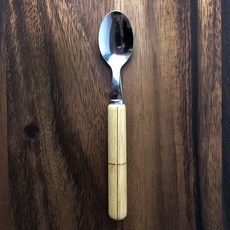 MEISTER HAND 木把餐具 質感木柄不鏽鋼湯匙 格紋 小, 格紋/小, 1個