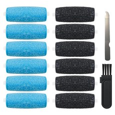 Amope Pedi-Perfect Pro 전기 굳은살 리무버 풋 파일과 호환되는 교체용 롤러 헤드 리필 12개(추가 굵은 6개 및 일반 굵은 6개), 스타일1