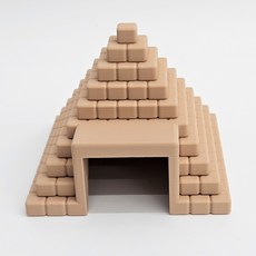 반짝CR 피라미드 은신처 도마뱀 크레스티드게코 피그미다람쥐 레오파드게코 비어디드래곤 소동물, 1개, 황토색/대