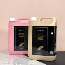 金羽毛 流體顏料 4L 桶裝 (台灣製) 馬卡龍 彩色 螢光 金屬 壓克力顏料 流體熊 DIY 大容量, 珍珠桔