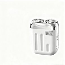 STEEL POWER SHAVING BEARD GX-62雙刀頭便攜剃鬚刀，LED電量顯示，Type-C快充，抗菌刀片, 1個, 1個裝